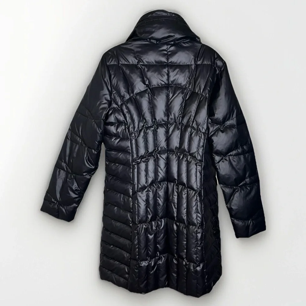 GUESS Womens Quilted Puffer Long Real Down‎ Winter Jacket Coat Black Large